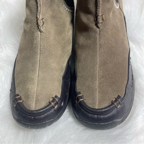 Lands End Suede Boots, Fleece Lined, Brown, Women Size 9 - Picture 3 of 14